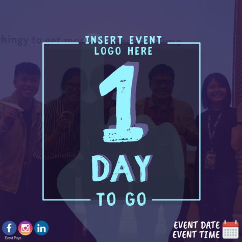 Countdown Instagram Post Ideas, 1day To Go Countdown, Event Teaser Poster Design, 1 Day Left Countdown Design, Event Teaser Poster, Event Countdown Design, Countdown Post Instagram, 1 Day To Go Countdown Poster, Countdown Poster Ideas Design