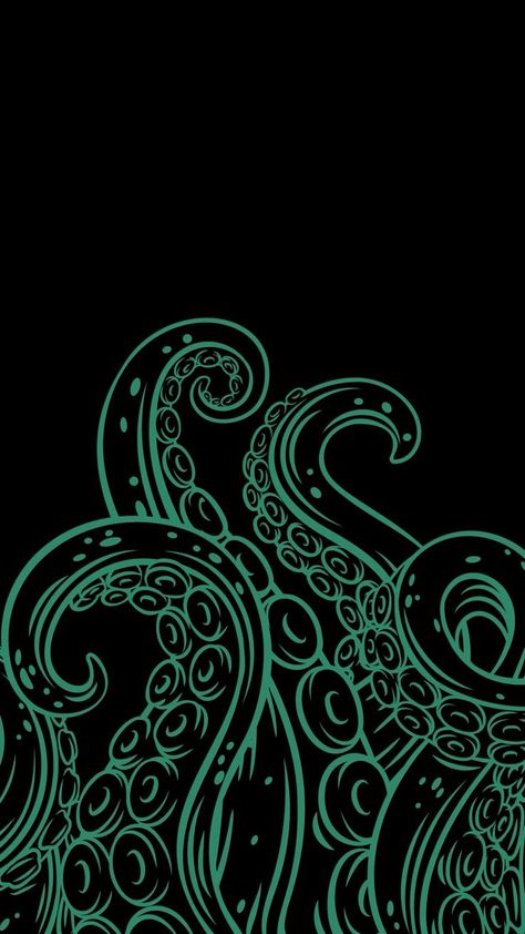 Green Octopus Aesthetic, Cthulhu Wallpaper Iphone, Cthulhu Aesthetic, Cthulhu Wallpaper, Kraken Wallpaper, Green Tentacles, Octopus Tentacles Art, Tentacle Tattoo, Octopus Wallpaper