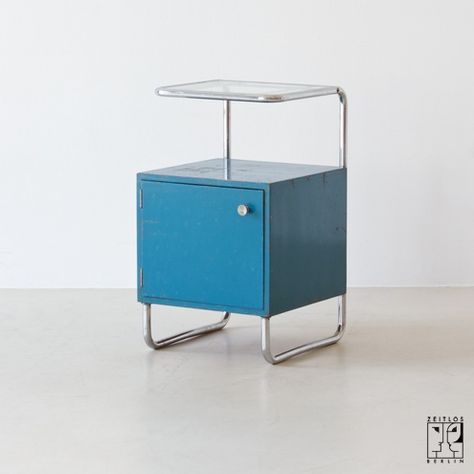 Bauhaus bedside cabinet - ZEITLOS – BERLIN Bedside Cabinet, Tubular Steel, Sideboard Cabinet, Flipping Furniture, Modernism, Bedside Table, Interior Inspiration, Berlin, Side Table