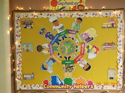 Community Helpers Bulletin Board - Great for Pre-K Complete's Community Helper theme! Repinned by Pre-K Complete - follow us on our blog, FB, Twitter, & Google Plus! Community Helpers Bulletin Board, Welcome Back To Preschool, Community Helpers Pictures, Community Helpers Art, Community Helper Lesson, Community Helpers Kindergarten, Community Helpers Crafts, Community Helpers Preschool Activities, November Bulletin Boards