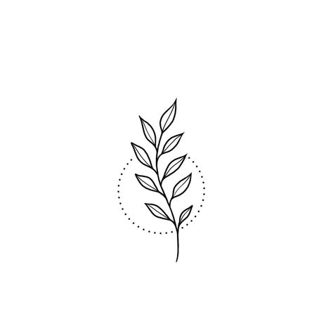 Easy Plant Tattoo, Plant Tattoos Simple, Minimal Plant Tattoo, Minimalist Plant Tattoo, Simple Plant Tattoo, Easy Line Tattoos, Small Plant Tattoo, Fineline Tattoo Minimalist, Easy Tattoos To Draw