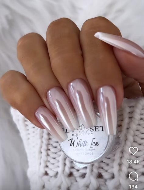 Ballerina Chrome Nails, Nude Nails With Glitter, Ombre Chrome Nails, Ballerina Acrylic Nails, Music Nails, White Chrome Nails, Sheer Nails, Chrome Nails Designs, Cherry Nails