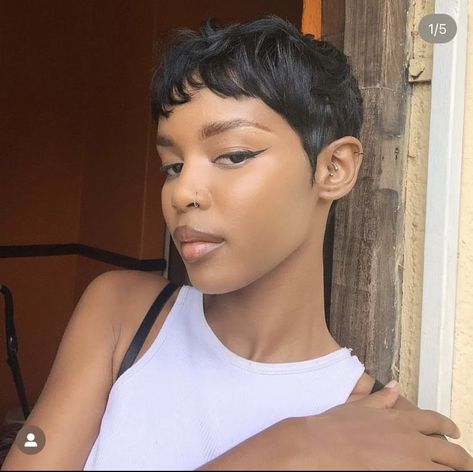 French Pixie Haircut With Bangs, Nia Long Pixie Cut, Straight Pixie Haircut Black Women, Short Haircuts On Black Women, 90s Bowl Cut Black Women, Black Girls Short Haircut, Teyana Taylor Pixie Haircut, Nia Long Short Hair 90s Pixie Cuts, Short Buzzed Hair Woman