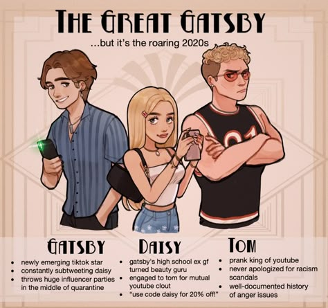 Daisy And Gatsby, Modern Gatsby, Writer Humor, Ex Gf, Literature Humor, Sparks Joy, Literature Art, Rich People, The Great Gatsby