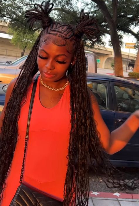 Fulani Braids With Color, Bohemian Fulani Braids, Fulani Braids Boho, Freestyle Fulani Braids, Freestyle Fulani, Boho Fulani Braids, Girls Braided Hairstyles Kids, Braids With Color, Braids Bun