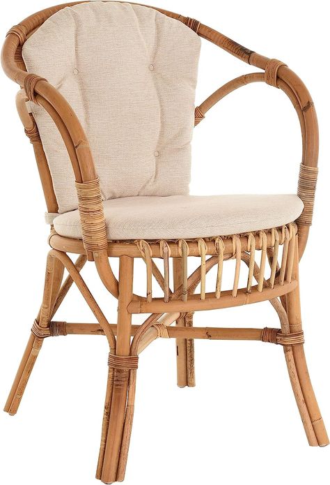 Classic Scandinavian Style Wicker Chair, Wicker Chair in Natural Rattan (Unpeeled Natural with Cushion). : Amazon.co.uk: Home & Kitchen Chairs Kitchen, Cosmoliving By Cosmopolitan, Cane Chair, Home Coffee Tables, Living Room Balcony, Garden Furniture Covers, Wooden Side Table, Table Lamp Wood, Wicker Chairs