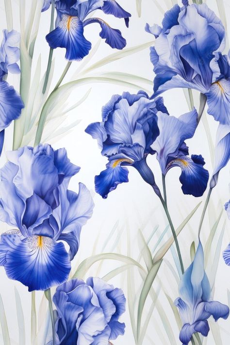 Blue Iris Flowers, Watercolor Flowers Pattern, Iphone Wallpaper Glitter, Flower Painting Canvas, Large Floral Print, Watercolor Floral Print, Abstract Art Wallpaper, Textile Pattern Design, Flowers Watercolor