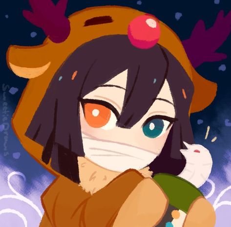 Mitsuri X Iguro Fanart, Mitsuri X Iguro, Christmas Pfps, Icons Christmas, Christmas Matching, Christmas Icons, Cute Comics, Matching Pfps, Matching Icons