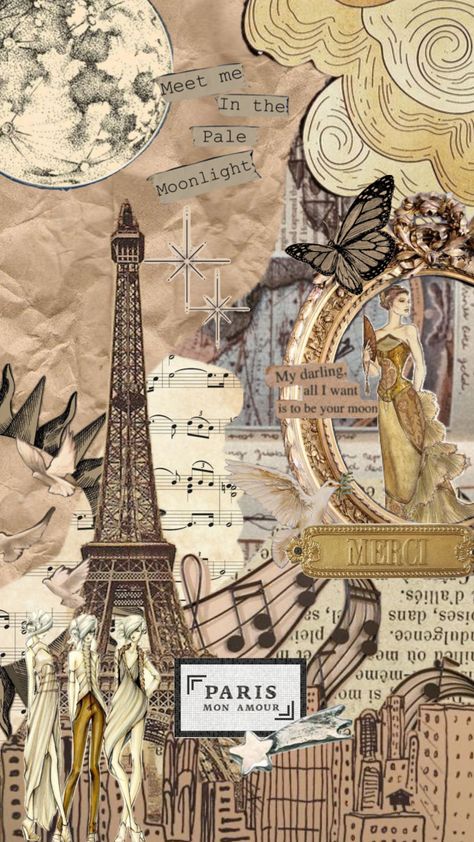 Paris Wallpaper Iphone, Wallpaper With Quotes, Eiffel Tower In Paris, French Wallpaper, Paper Collages, Tower In Paris, Paris Wallpaper, Patterned Bedding, Vintage Paris