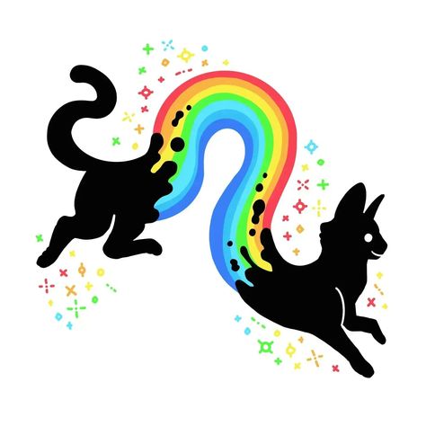 Rainbow Animals, Rainbow Cat, Mythical Creatures Art, Rainbow Art, Creature Concept Art, Arte Fantasy, Cute Animal Drawings, Creature Art, Pretty Art