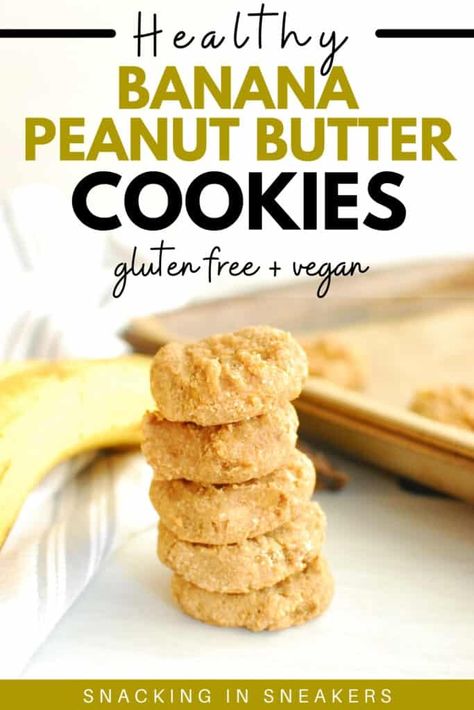 Peanut Butter Banana Cookies, Vegan Gluten Free Snacks, Gluten Free Peanut Butter Cookies, Banana Cookies, Cookie Snack, Gluten Free Banana, Vegan Banana, Banana Healthy, Gluten Free Sweets