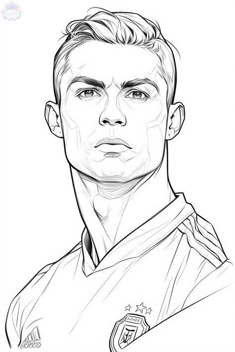 Hard Drawings Sketches, Ronaldo Drawing Sketch, Hard Sketches, Cr7 Tattoo, Ronaldo Illustration, Ronaldo Sketch, Ronaldo Cartoon, Jessica Alves, Football Player Drawing