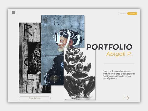 Portfolio Concept first page by Abigail P on Dribbble Concept Artist Portfolio, Artist Portfolio, Art Portfolio, First Page, Art Background, Page Design, Portfolio Design, Get Inspired, Creative Professional