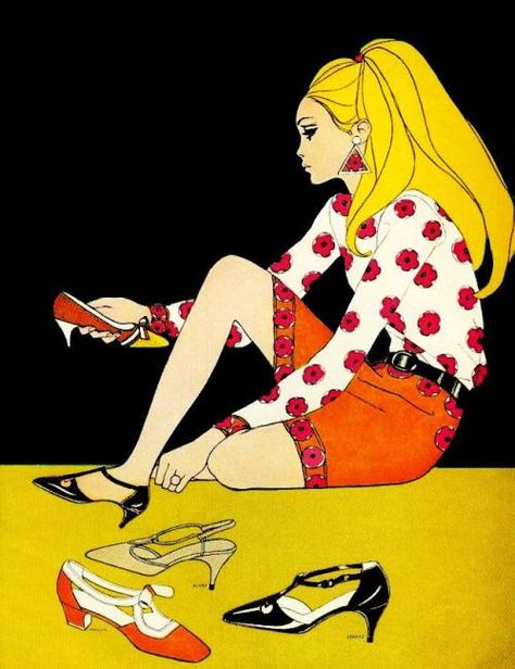 Mademoiselle Magazine 60s Fashion Illustration, Mademoiselle Magazine, 60s Art, 60s 70s Fashion, Fashion Illustration Vintage, Fashion Art Illustration, Retro Illustration, 1960s Fashion, Moda Vintage