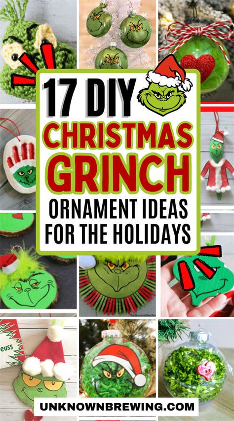 Grinch Party Decorations Diy, Diy Christmas Grinch, Diy Grinch Ornaments, Grinchmas Decorations Diy, Diy Grinch, Grinch Ornament, Grinch Crafts, Grinch Trees, Grinch Decorations