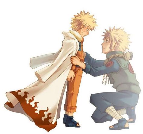 minato namikaze and naruto uzumaki Naruto Mignon, Naruto Meme, Namikaze Minato, Yellow Flash, Photo Naruto, Kurama Naruto, Minato Namikaze, Naruto Family, Uzumaki Family