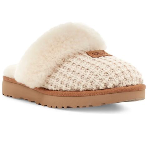 Ugg Cozy Knit Slippers, Ugg Cozy, Unrealistic Wishlist, Cute Uggs, Slippers Online, Shearling Slippers, Ugg Slippers, Slippers Cozy, Knitted Slippers