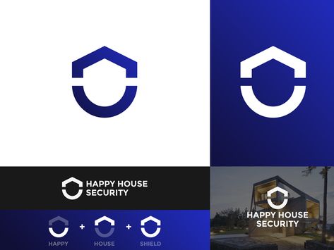 Happy House Security - Logo Concept Design by Sitnic Dumitru Security System Logo, Logo Concept Design, House Security, Security Logo, Protection Logo, Wireless Home Security Systems, Security Companies, Happy House, Professional Logo Design