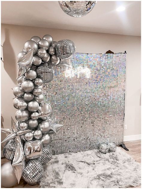 Disco Glam Birthday Party, Glitz And Glam Photobooth, Disco Fever Prom Theme, Nye Theme Party Ideas 2023, 70s Theme Party Decorations Ideas, Disco Prom Theme 70s Party, Glitter Disco Party, Disco Formal Theme, All That Glitters Party Theme