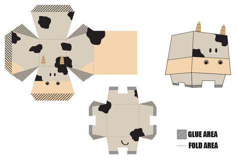 Cow Paper toy by ikantenggelem Cow Paper Craft, Paper Toys Bt21, Toy Story Crafts, Diy Paper Toys, Princess Paper Dolls, Kids Art Galleries, Paper Toy, Gift Box Template, Paper Animals