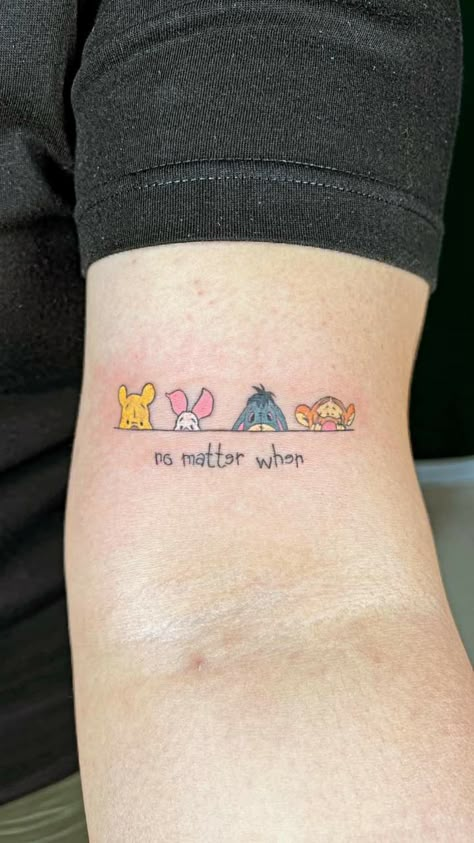 Pooh Bear Tattoo, Thumper Tattoo, Funny Small Tattoos, Winnie The Pooh Tattoos, Maching Tattoos, Name Tattoos For Moms, Matching Friend Tattoos, Basic Tattoos, Movie Tattoos