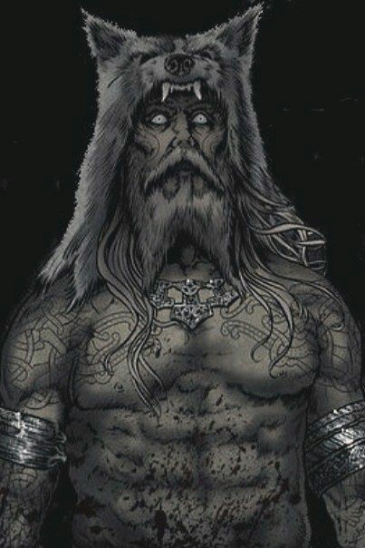 Ulfhednar are not mythical creatures, they're wild human beings that had wolf's fur on their heads Kinda like the berserkers. Viking Berserker, Loki Son, Viking Warrior Tattoos, Arte Viking, Art Viking, Viking Character, Symbole Viking, Norse Myth, Warrior Tattoos