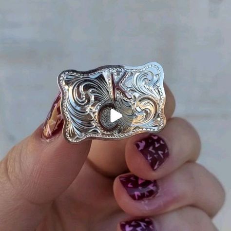 Loreena Rose Jewelry on Instagram: "Do hat pins count as jewelry? 🤠 Here's a recent custom hat pin we made in sterling silver with copper initials. Our engraver did SUCH a beautiful job on those hand-engraved swirls- they add so much dimension to the pin when it is moving! (Check out the last slide to see what I mean). If you want your own hat pin or other beautiful Western jewelry, head over to our website or send us a message to get started on a custom piece 💙" Western Engraving, Rose Jewelry, Hat Pin, Western Jewelry, Hat Pins, Custom Hats, Hand Engraving, Get Started, Initials