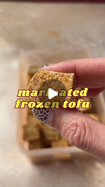 Jess & Dan Saunders | Vegan Punks on Instagram: "MARINATED FROZEN TOFU 🥣 Follow @vegan_punks if you love tofu and grab the recipe below!  Did we mention you should try freezing your tofu?  Ingredients (serves 2) 400g firm tofu 2 tbsp teriyaki sauce 1 tbsp light soy 1 tbsp rice vinegar 2 tbsp water 2 tbsp cornflour Sesame oil  Instructions 1. Drain your tofu, freeze it and then defrost it in the fridge. Once it’s fully defrosted, drain off any water and repeat the process. 2. Now press the tofu for 15 minutes to squeeze out some extra water. 3. Mix together the teriyaki sauce, soy, vinegar and water. Cube the tofu and chuck it into a tub, pour over the marinade and then leave it for 5 minutes to soak up. 4. Now throw the cornflour in with the tofu, put the lid on and toss it about to coat Frozen Tofu Recipe, Frozen Tofu, Sustainable Eating, Firm Tofu, Vinegar And Water, Teriyaki Sauce, Tofu Recipes, Meatless Monday, Sesame Oil