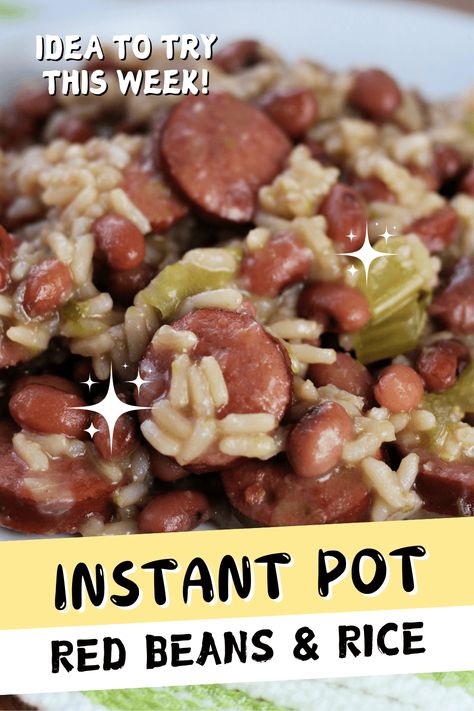 Dried red beans, rice, smoked sausage and vegetables made in your Instant Pot or Crockpot. Pressure Cooker Rice Recipes, Instant Pot Beans Recipes, Red Beans And Rice Instant Pot, Red Beans And Rice Recipe Instant Pot, Instant Pot Red Beans And Rice, Red Beans Instant Pot, Instant Pot Smoked Sausage, Smoked Sausage And Vegetables, Slow Cooker Rice Recipes