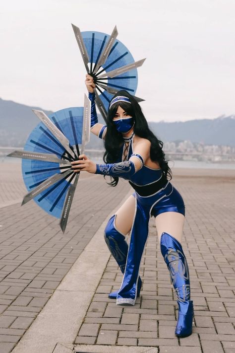 Kitana And Mileena Costume, Diy Kitana Costume, Mortal Kombat Kitana Costume, Kitana Mortal Kombat Cosplay, Kitana Outfit, Mortal Kombat Costumes Woman, Kitana Mortal Kombat Costume, Kitana Costume, Mortal Kombat Halloween Costume