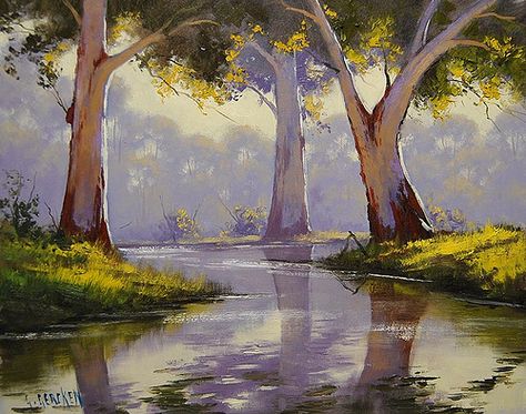 Graham Gercken, Australian Painting, Gum Tree, Rain Art, Landscape Paintings Acrylic, Landscape Art Painting, Watercolor Landscape Paintings, Mountain Paintings, Australian Art