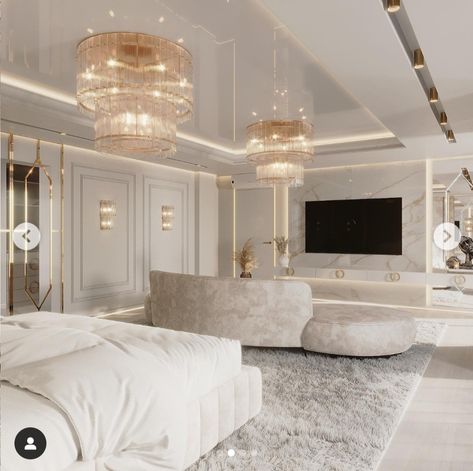 Cozy Glam Bedroom, Cozy Glam, Luxury Master Suite, Mansion Bedroom, Huge Bedrooms, Fancy Bedroom, Glam Bedroom Decor, Big Bedrooms, Luxury Room Bedroom