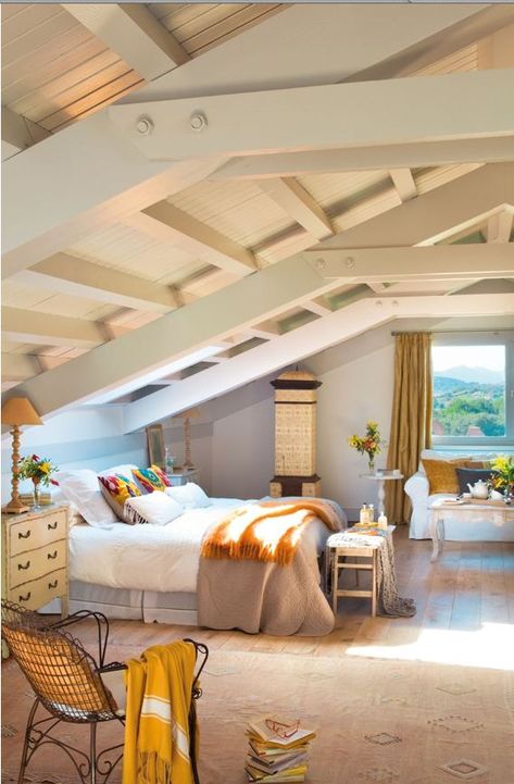 Cozy Attic Bedroom, Wallpaper Room, Attic Bedroom Designs, Attic Design, Attic Bedrooms, Attic Renovation, Attic Spaces, Dekorasi Kamar Tidur, Loft Room