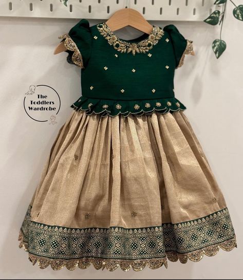 Traditional Baby Dresses, Pattu Langa, Cotton Frocks For Kids, Frocks For Kids, Pattu Pavadai, Kids Dress Collection, Kids Blouse Designs