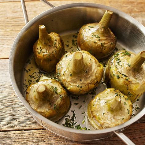 Check out Roman-Style Artichokes recipe and more from Sur La Table! Roman Artichokes, Medieval Food, Roman Food, Dish Ideas, Dream Food, Artichoke Recipes, Roman Style, Vegetable Side, Veggie Side Dishes