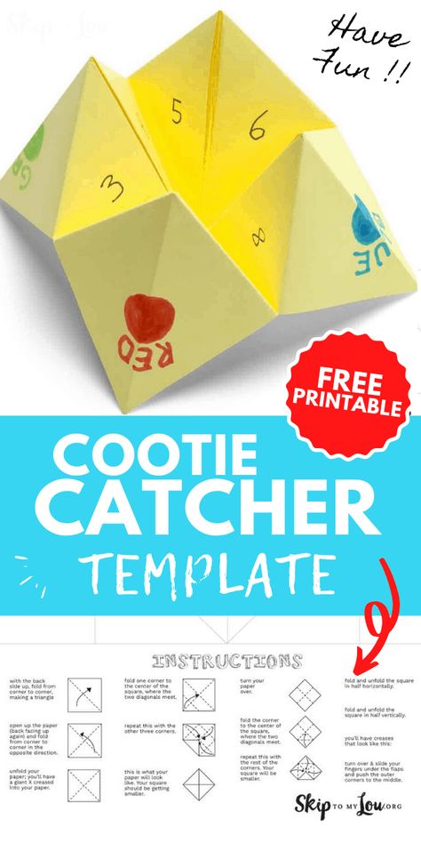 Cutie Catcher, Cootie Catcher Template, Fortune Teller Game, Fact Or Opinion, Fortune Teller Paper, Cootie Catcher, Skip To My Lou, Fortune Tellers, Fun Summer Activities