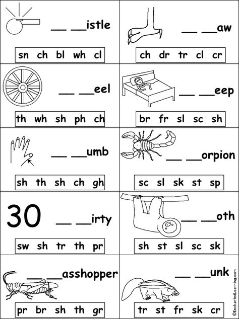 Blends, Digraphs, Trigraphs, and Other Letter Combinations - Enchanted Learning Diagraphs And Blends Worksheets, Blends And Digraphs Worksheets, Letter Blends Worksheets, Phonics Blends Worksheets, Digraphs Worksheets, Phonics Blends, Beginning Sounds Worksheets, Missing Letters, Letter Blends