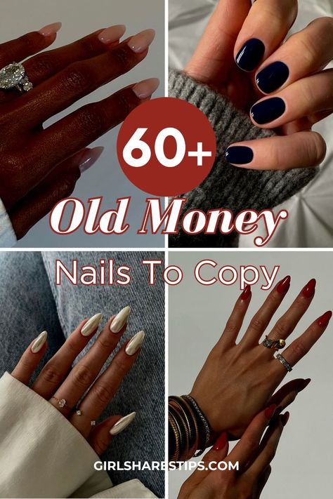 Discover the timeless elegance of old money nails and old money aesthetic nail colors with our ultimate guide to achieving a rich and luxurious nail look for work, date night, and weddings. Classy Nails For Brown Skin, Rich Girl Nails Aesthetic, Black Woman Old Money, Old Money Nails Ideas Almond, Money Nails Acrylic, Old Money Nails Aesthetic, French Old Money, Old Money Nails Ideas, 1950s Nails