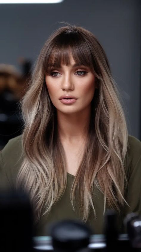 Best Round Face Haircuts Ideas 2025 for Women: Short, Medium, Long, and Seasonal Hairstyles Edgy Long Haircut Straight, Heavy Curtain Bangs, Layers With Face Framing Pieces, French Fringe Bangs, Long Layers With Face Framing, Styles With Curtain Bangs, Edgy Long Haircuts, Layers With Face Framing, Curtain Bangs Wispy