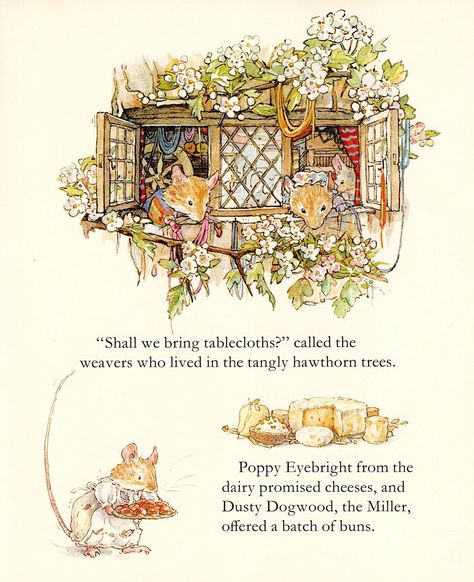 "This delightful vintage print with text is from the 1981 book \"Spring Story\" by Jill Barklem and measures 5¼\" x 6¾\" (13.5cm x 17cm) with text and an image on the reverse. It will add charm to your home décor, baby's nursery or child's room, and also makes a unique gift for friends and loved ones.  Jill Barklem (1951-2017) was a British writer and illustrator of children's books. Her most famous work is the Brambly Hedge series, published from 1980. She was drawn to the natural world ever since childhood. While training as an illustrator at St Martin's School of Art, her long journeys to college gave her time to escape into the imaginary world of a colony of mice, later to be developed as the enchanting miniature world of Brambly Hedge.  All our prints are shipped in protective plastic Brambly Hedge Coloring Pages, Vintage Nursery Illustration, Jill Barklem Illustration, Old Children's Books Illustration, Vintage Nature Illustrations, Vintage Children's Books Illustrations, Storybook Art Vintage, Brambly Hedge Illustrations, Vintage Children Illustrations