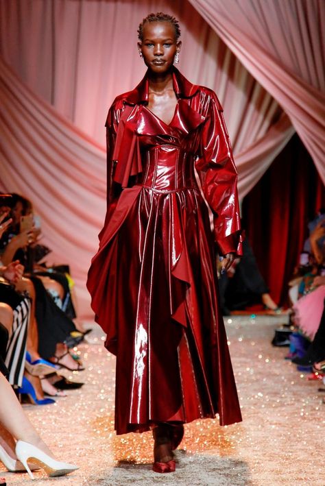 Ulyana Sergeenko Couture Fall Winter 2019 Paris - NOWFASHION 2019 Couture, Orange Coat, Clothes Reference, Cherry Color, Ulyana Sergeenko, Monochrome Fashion, 15th Anniversary, Live Fashion, Runway Collection