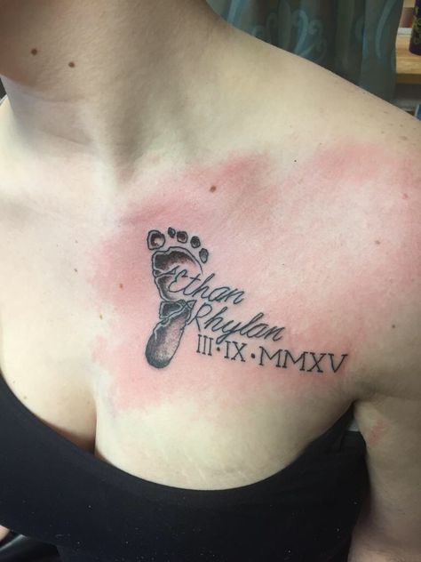 Tattoo Ideas With Sons Name, God Son Tattoo Ideas, Footprints Tattoo For Women, Tattoo For Son Ideas, Black Mother And Son Tattoo Ideas, 1st Born Tattoo Ideas, Tattoo For Mom With Son, Footprint Tattoos For Women, Tattoos About My Son