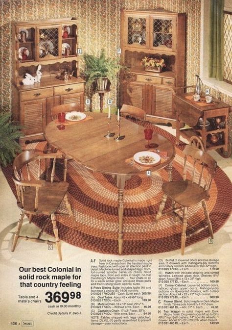 70s Interior Design, Maple Furniture, American Flag Wallpaper, Retro Appliances, Retro Interior Design, 70s Home, Vintage House Plans, Retro Housewife, 70s Decor