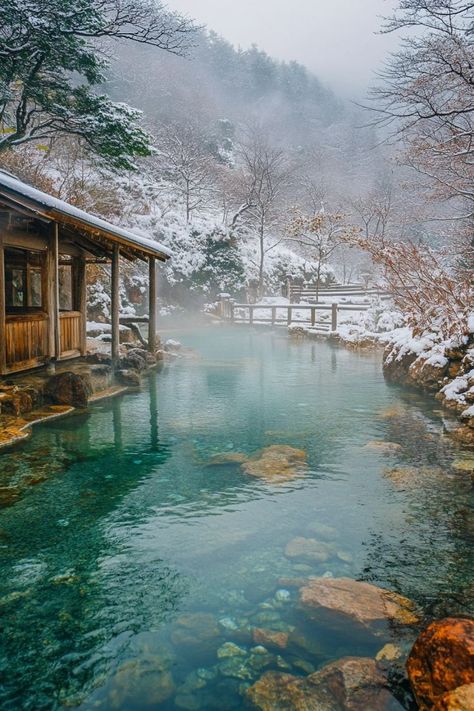 Relax in Japan's Hot Springs During Winter♨️ Winter is the perfect time to visit Japan's hot springs (onsen). Enjoy a relaxing soak surrounded by snowy landscapes in places like Hakone and Nagano. 🌿❄️ #HotSprings #WinterTravel #Japan #Onsen Japan Onsen, Hakone Japan, Onsen Japan, Japanese Onsen, Winter In Japan, Japanese Hot Springs, Japan Winter, Spring In Japan, Nagano Japan