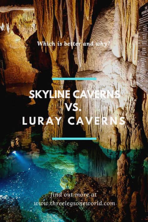 If you find yourself in Shenandoah Valley, Virginia and only being able to visit one place should you visit Skyline or Luray Caverns? Find out more at www.threelegsoneworld.com Best Places In Virginia, Best Places To Visit In West Virginia, Places To Visit In Virginia, Luray Caverns Virginia, Visit Virginia, Luray Va, Luray Virginia, Luray Caverns, Shenandoah River