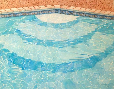 Pool Watercolor, Swimming Pool Steps, Store Painting, Leslie White, Pool Paint, Red Farmhouse, Pool Art, Pool Steps, Vintage Swim