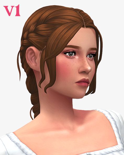 Braided Sims 4 Cc, S4cc Patreon, Sims 4cc Hair Patreon, Sims 4 Cc Two Braids, Sims 4 Cc Bridgerton Hair, Sims Cc Sets, Sims Braids, Sims Cc Hair Braids, Sims Hair Braids