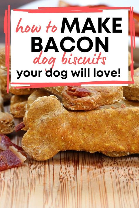 Peanut Butter Bacon, Bacon Dog Treats, Dog Cookie Recipes, Homemade Pet Treats, Dog Cake Recipes, Bacon Dog, Pet Treats Recipes, Make Bacon, Dog Treats Homemade Easy