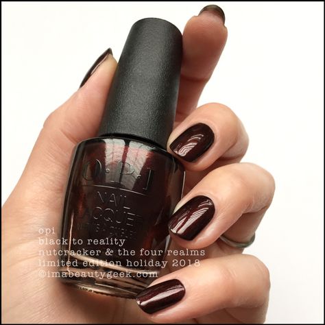 Dark Brown Nail Polish, Opi Swatches, Opi Black, Nutcracker And The Four Realms, Melissa Anderson, Sns Nails Colors, Opi Gel Nails, Opi Colors, Opi Polish