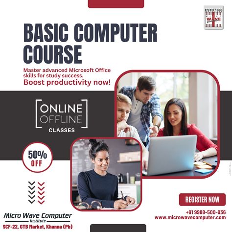 🌐🎓"Unlock the digital world with our comprehensive basic computer course. Whether you prefer online or offline learning, we've got you covered! Join us and become a digital pro!" 📲Talk to us - +91 99885 00936 Basic Computer Course, Computer Course, Basic Computer, Digital World, Microsoft Office, Join Us, How To Become, Computer, Marketing